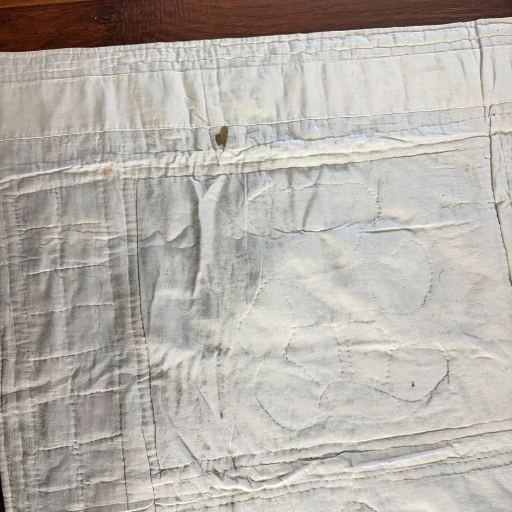 VTG Teddy Bear Quilt Appliqué Nursery Baby Blanket Cottagecore Cotton Patchwork